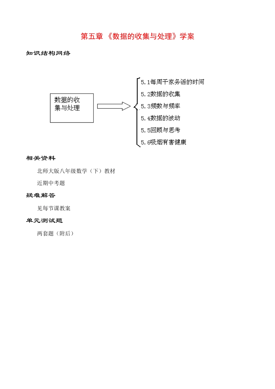 第五章 《数据的收集与处理》学案 新课标_第1页