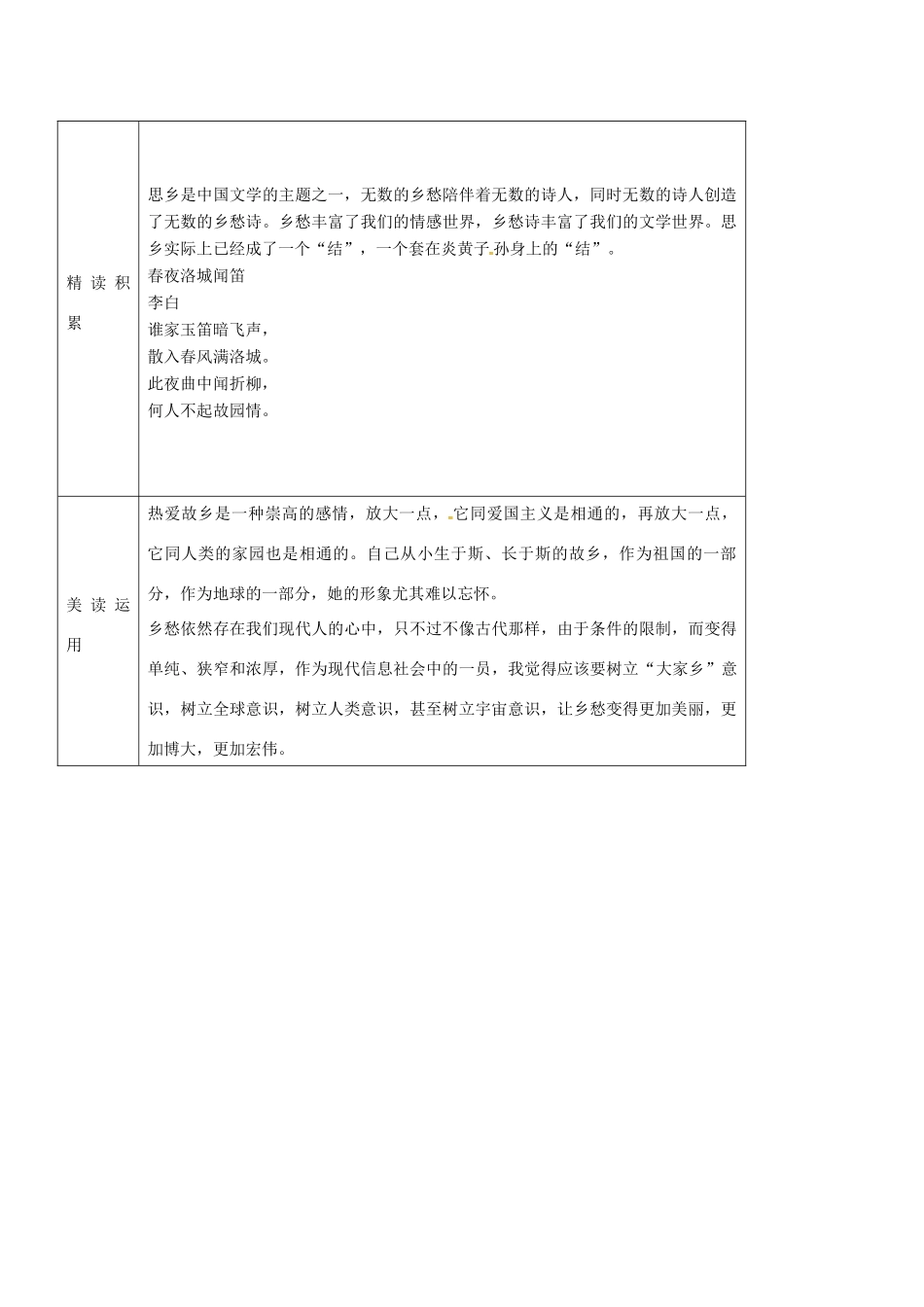 吉林省农安县七年级语文上册 第一单元 4 古代诗歌四首—次北固山下导学案 新人教版-新人教版初中七年级上册语文学案_第3页