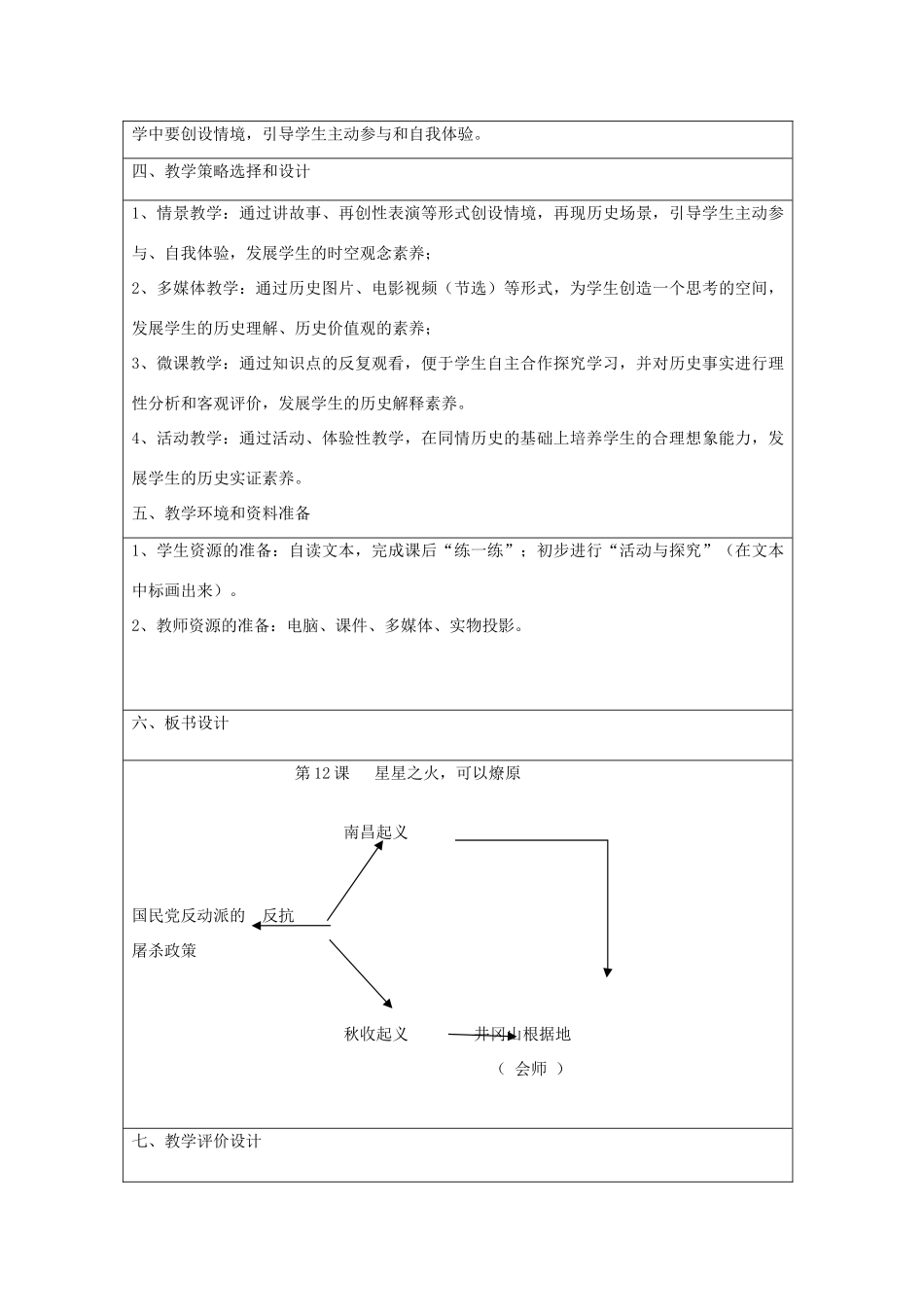 八年级历史上册 第12课《星星之火 可以燎原》教学设计 新人教版-新人教版初中八年级上册历史教案_第2页