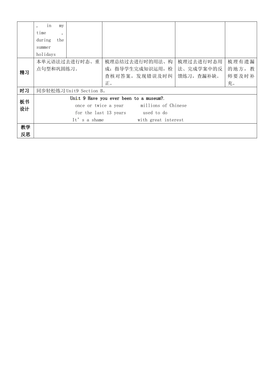 八年级英语下册 Unit 9 Have you ever been to a museum导学案 （新版）人教新目标版-（新版）人教新目标版初中八年级下册英语学案_第3页