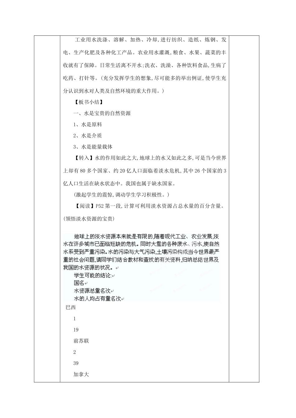 广西永福县实验中学九年级化学 第三单元 课题4 爱护水资源教案 人教新课标版_第2页