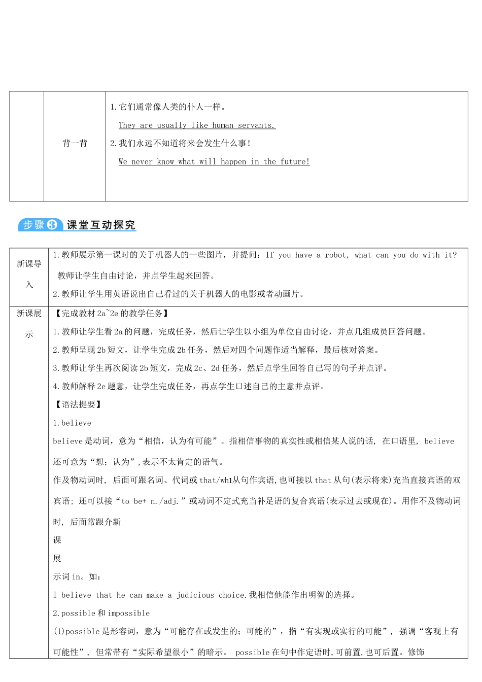 八年级英语上册 Unit 7 Will people have robots Section B 第4课时导学案 （新版）人教新目标版-（新版）人教新目标版初中八年级上册英语学案_第2页