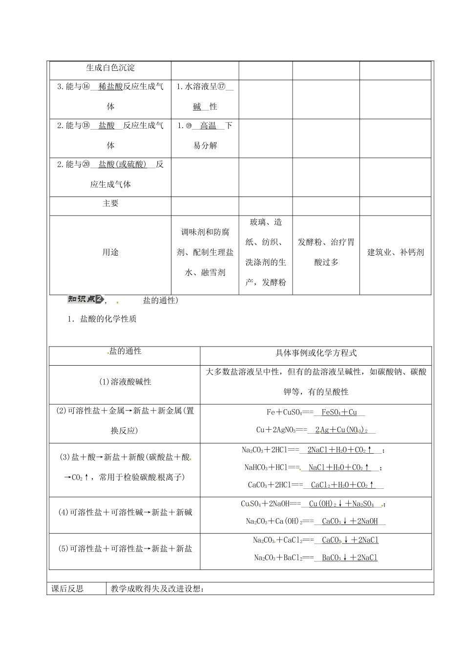 黑龙江省鸡西市恒山区中考化学 第7讲 盐、化学肥料复习教案1-人教版初中九年级全册化学教案_第2页