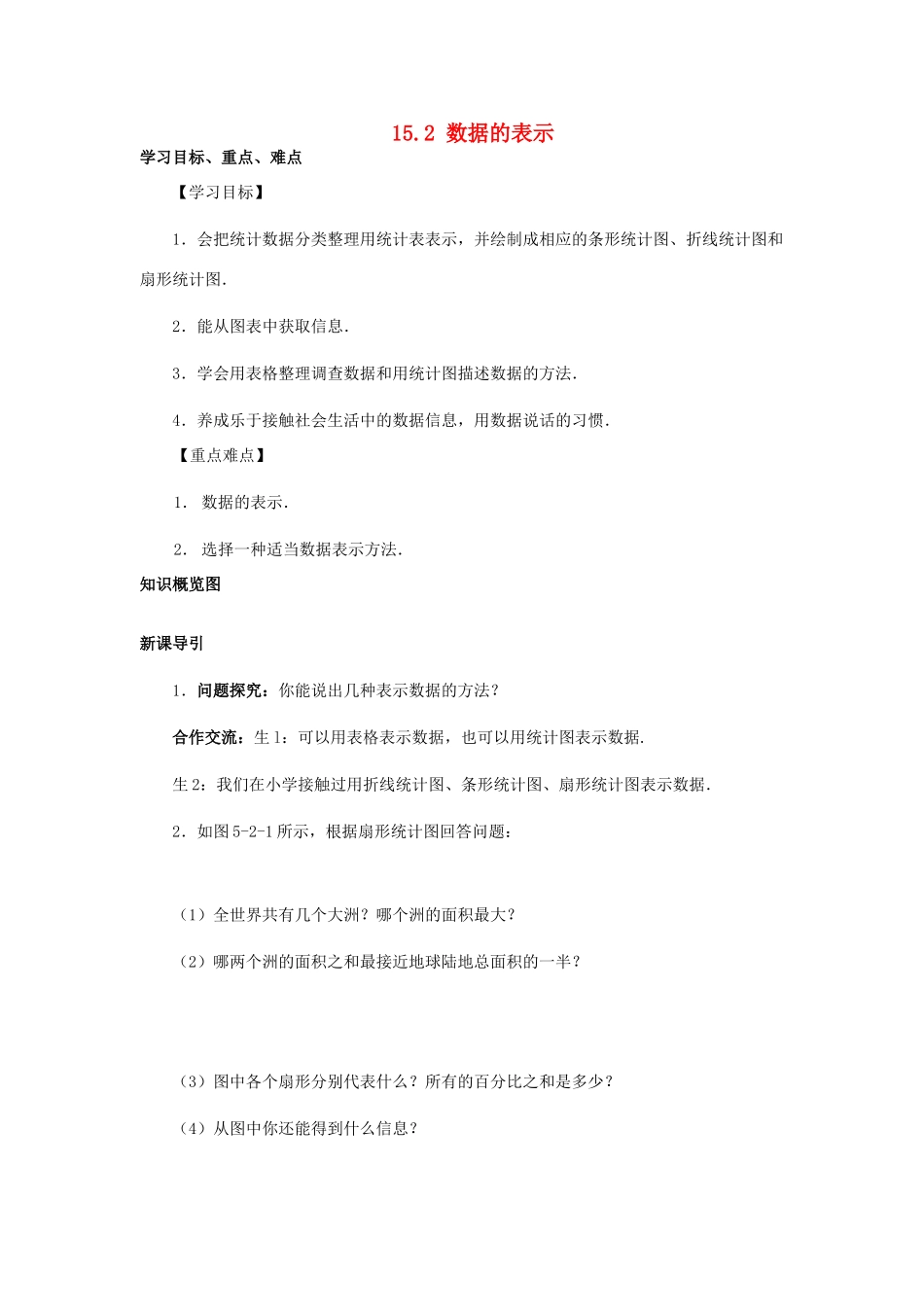 八年级数学上册 第15章 数据的收集与表示 15.2 数据的表示导学案 （新版）华东师大版-（新版）华东师大版初中八年级上册数学学案_第1页