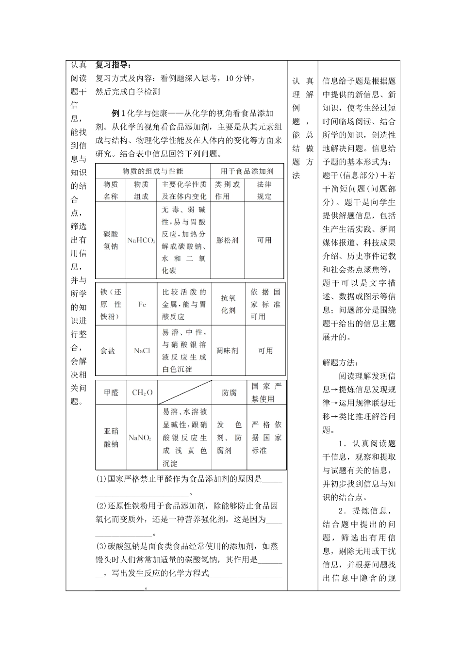 河南省商水县中考化学专题复习 信息给予型教案-人教版初中九年级全册化学教案_第2页