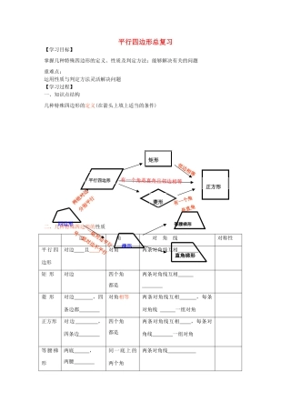 八年级数学下册 19章复习课学案（无答案） 人教新课标版