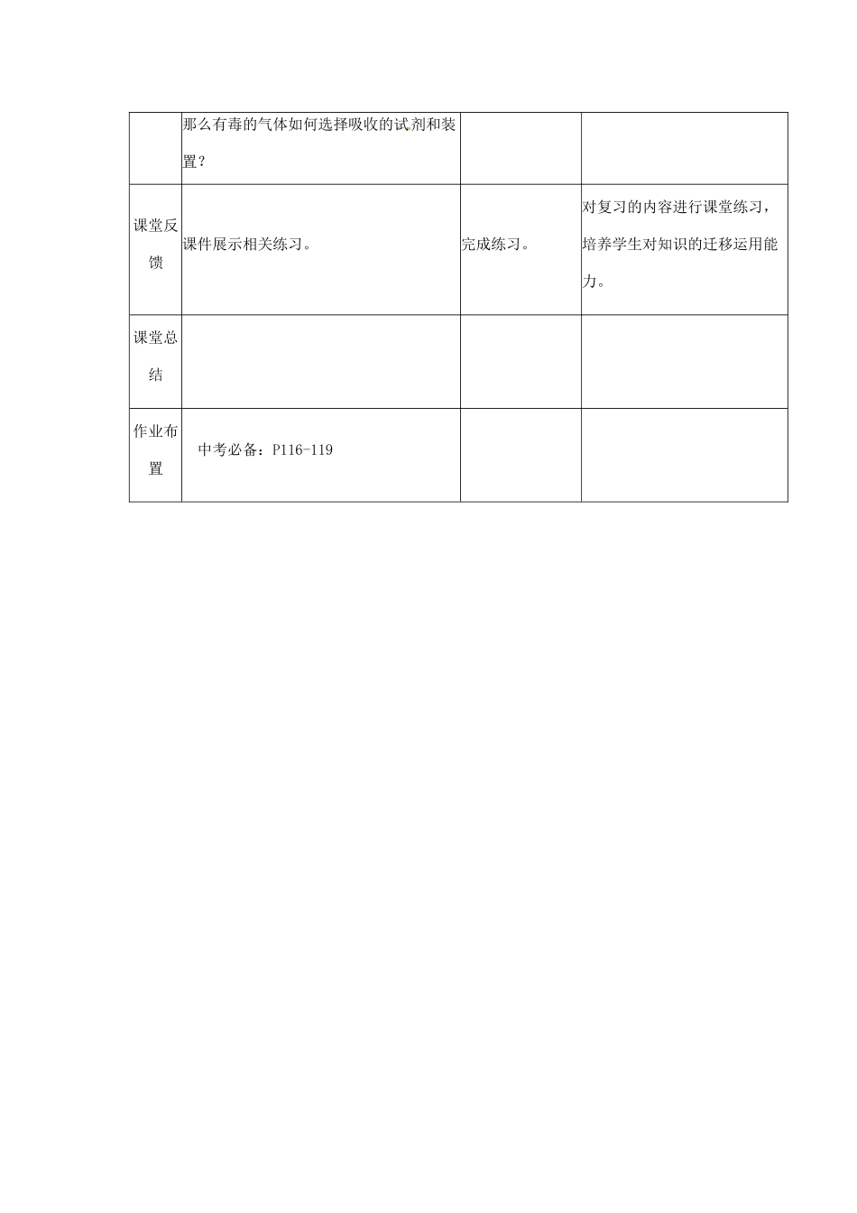 广东省韶关四中初中化学实验专题《气体的制取与净化》教案_第3页