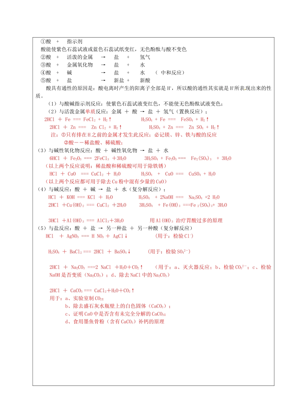 北京龙文环球教育科技有限公司扬州分公司九年级化学下册《酸碱盐》综合教案（一） 新人教版_第2页