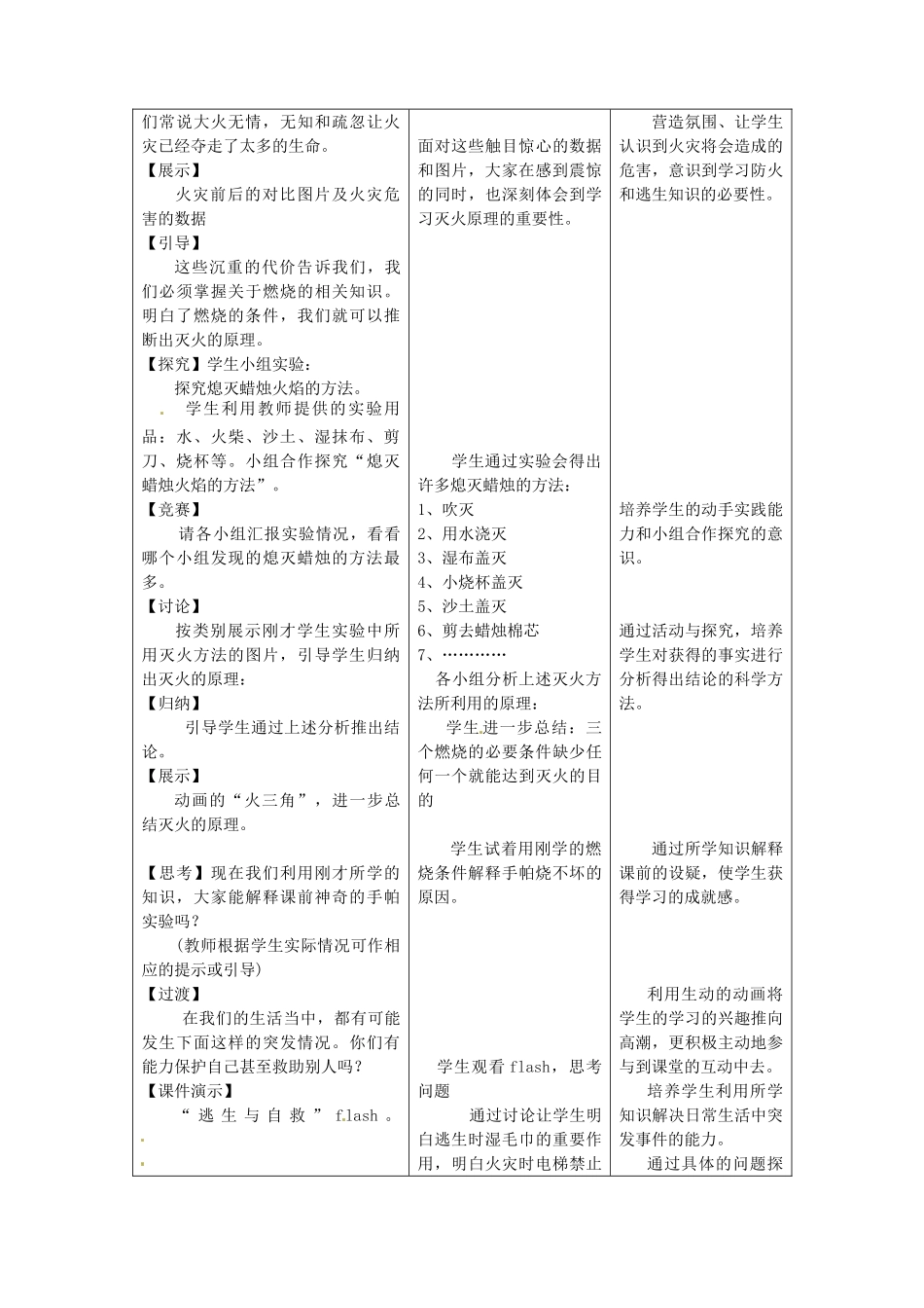 河南省南乐县实验高级中学九年级化学上册《7.1 燃烧与灭火》教案 新人教版_第3页