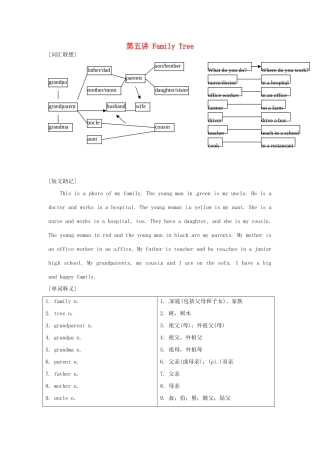 福建省中考英语词汇联想 第五讲《Family Tree》学案