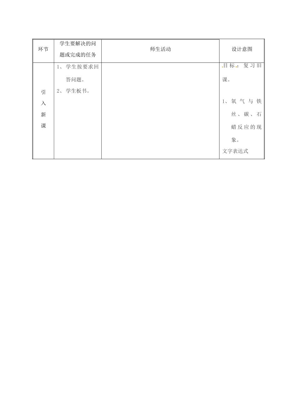 湖南省益阳市资阳区迎丰桥镇九年级化学上册 第3章 维持生命之气—氧气 3.1 氧气的性质和用途（第2课时）教案 （新版）粤教版-（新版）粤教版初中九年级上册化学教案_第2页