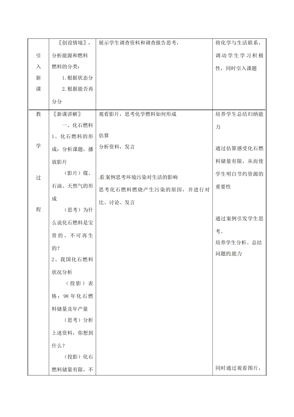 湖南省益阳市资阳区迎丰桥镇九年级化学上册 第五章 燃料 5.4 古生物的“遗产”—化石燃料教案 （新版）粤教版-（新版）粤教版初中九年级上册化学教案_第2页