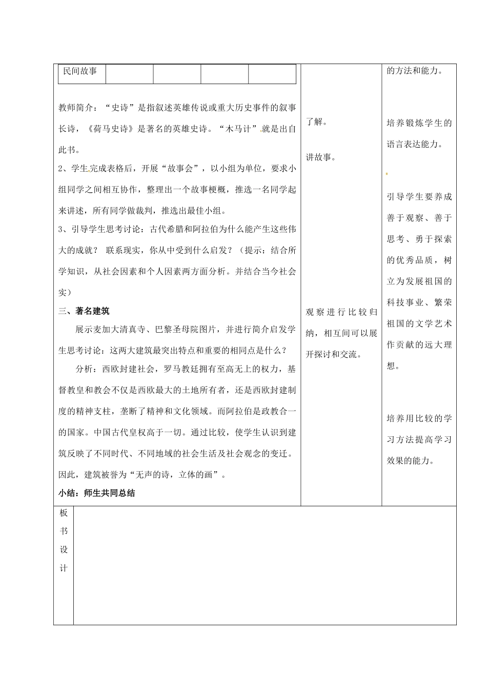 江苏省如皋市白蒲镇九年级历史上册 第三单元 古代文明的传播与发展 第9课 古代科技与思想文化（二）教案 新人教版-新人教版初中九年级上册历史教案_第3页