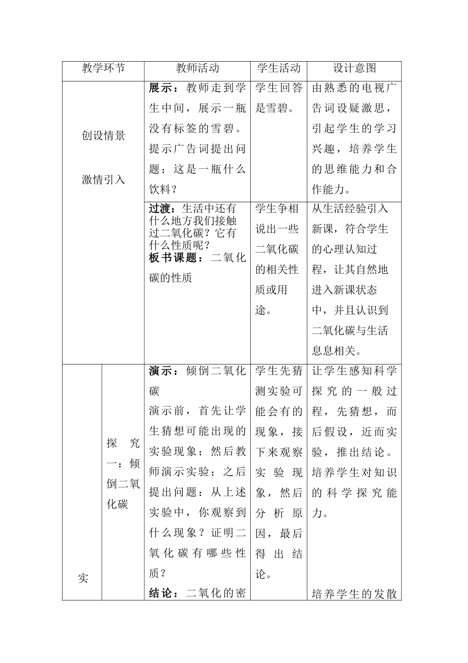 八年级化学 二氧化碳教案 鲁教版_第2页
