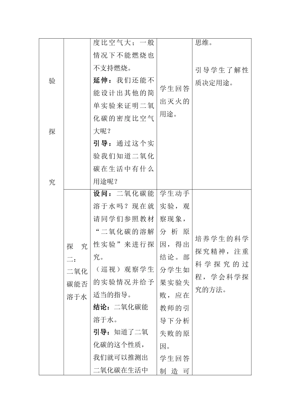 八年级化学 二氧化碳教案 鲁教版_第3页