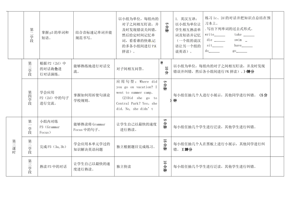 八年级英语上册 Unit 1 Where did you go on vacation学案 （新版）人教新目标版-（新版）人教新目标版初中八年级上册英语学案_第2页