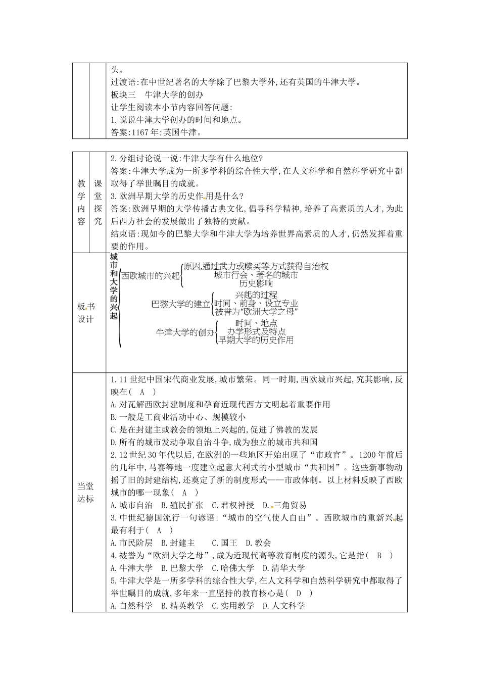 大学的兴起教案 川教版-川教版初中九年级上册历史教案_第2页