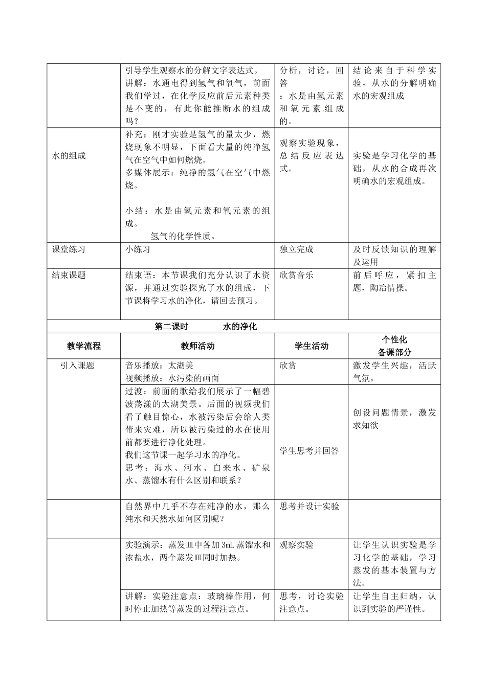 江苏省丹阳市前艾中学九年级化学全册《自然界的水》教案 沪教版_第3页