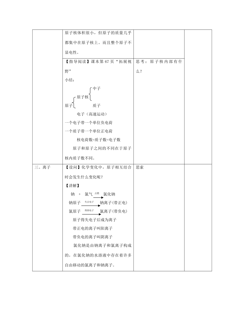 贵州省遵义市九年级化学 3.2《构成物质的基本微粒》教案（2） 沪教版_第3页