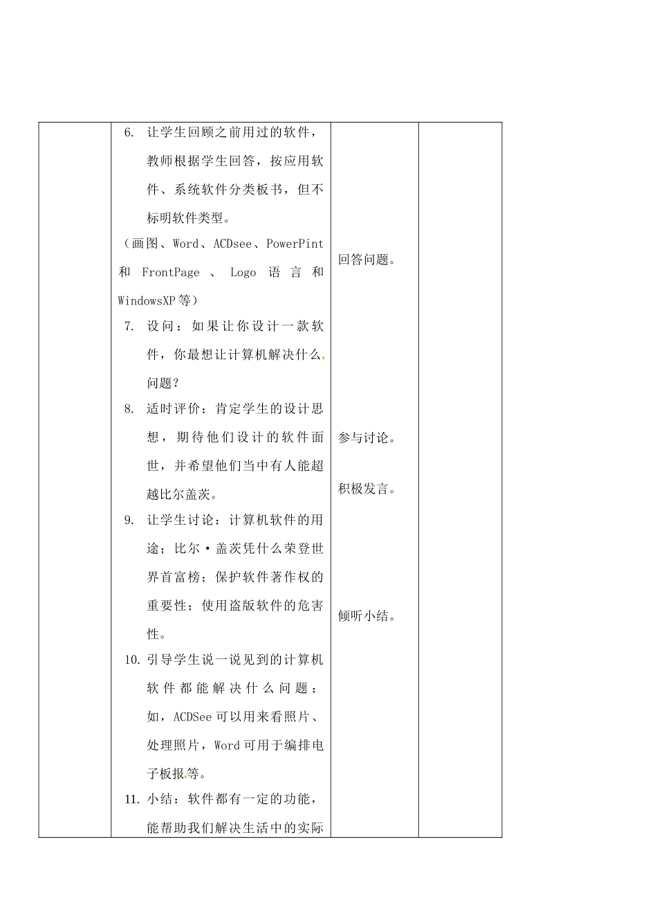 福建省福州市福州十五中七年级信息技术《2.2认识计算机软件》教案_第3页