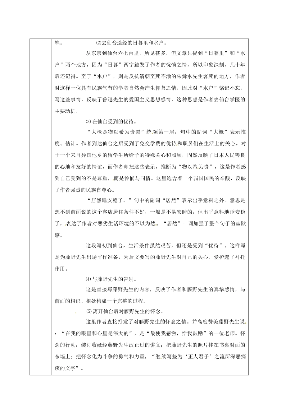 甘肃省定西市八年级语文下册 第一单元 1 藤野先生导学案2 （新版）新人教版-（新版）新人教版初中八年级下册语文学案_第2页