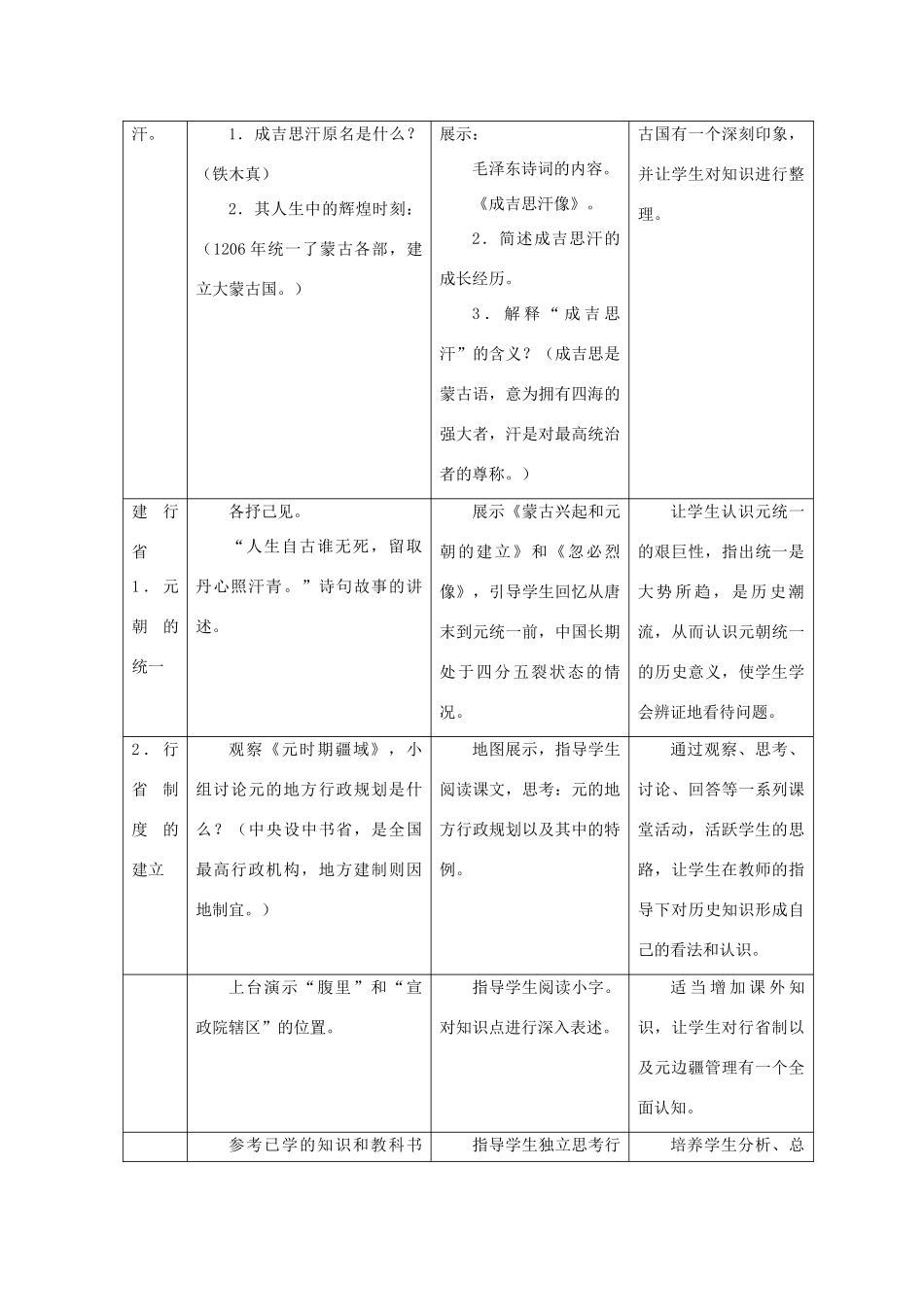 华师大版七年级历史上册第20课 辽阔帝国的统治_第2页