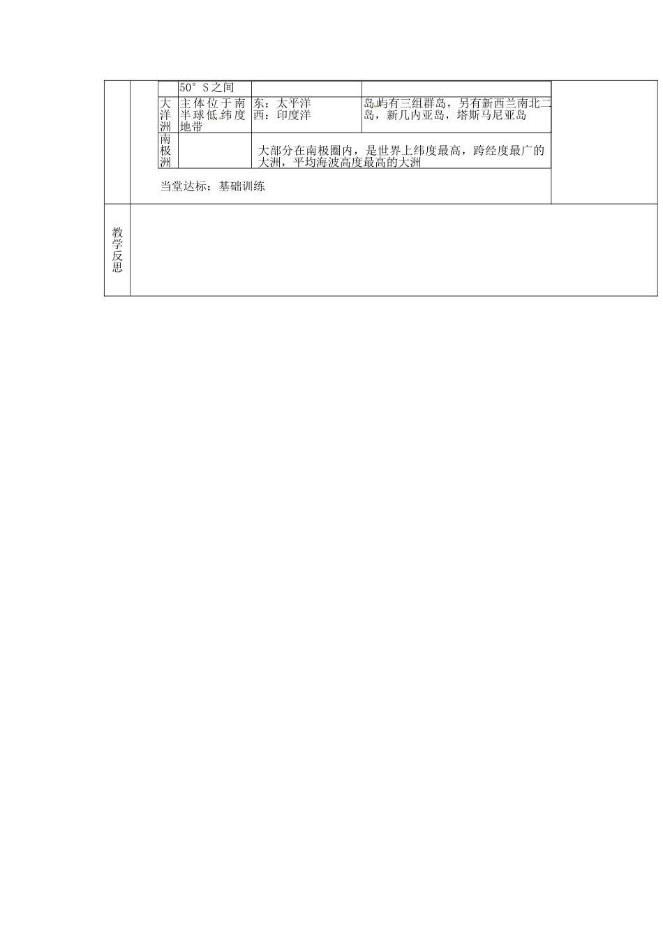 安徽省怀远县包集中学七年级地理上册 2.2 世界的海陆分布（第一课时）教案 湘教版_第3页