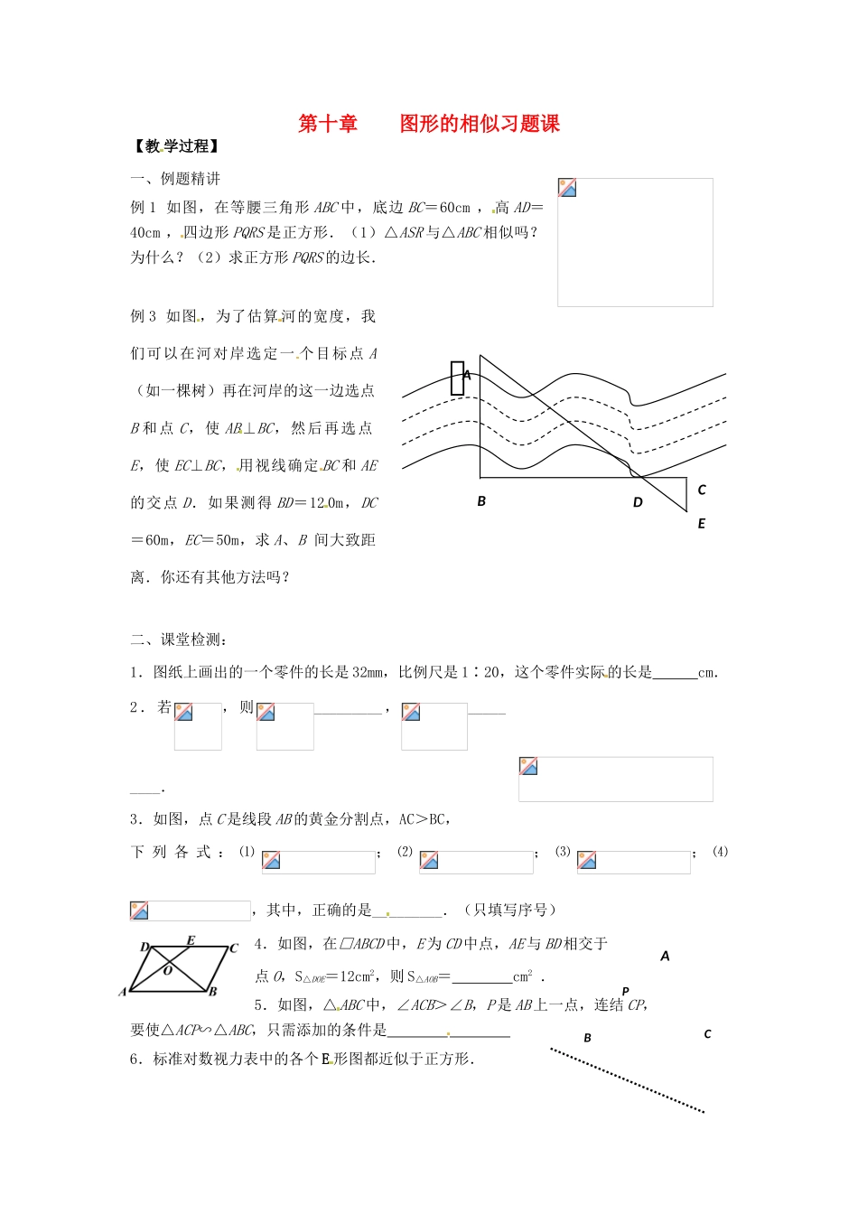 八年级数学下册 第十章图形的相似学案 苏科版_第1页