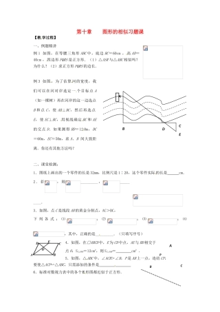 八年级数学下册 第十章图形的相似学案 苏科版