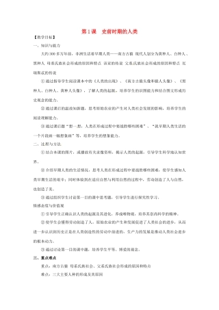广西永福县实验中学九年级历史上册 第1课《史前时期的人类》教案 岳麓版