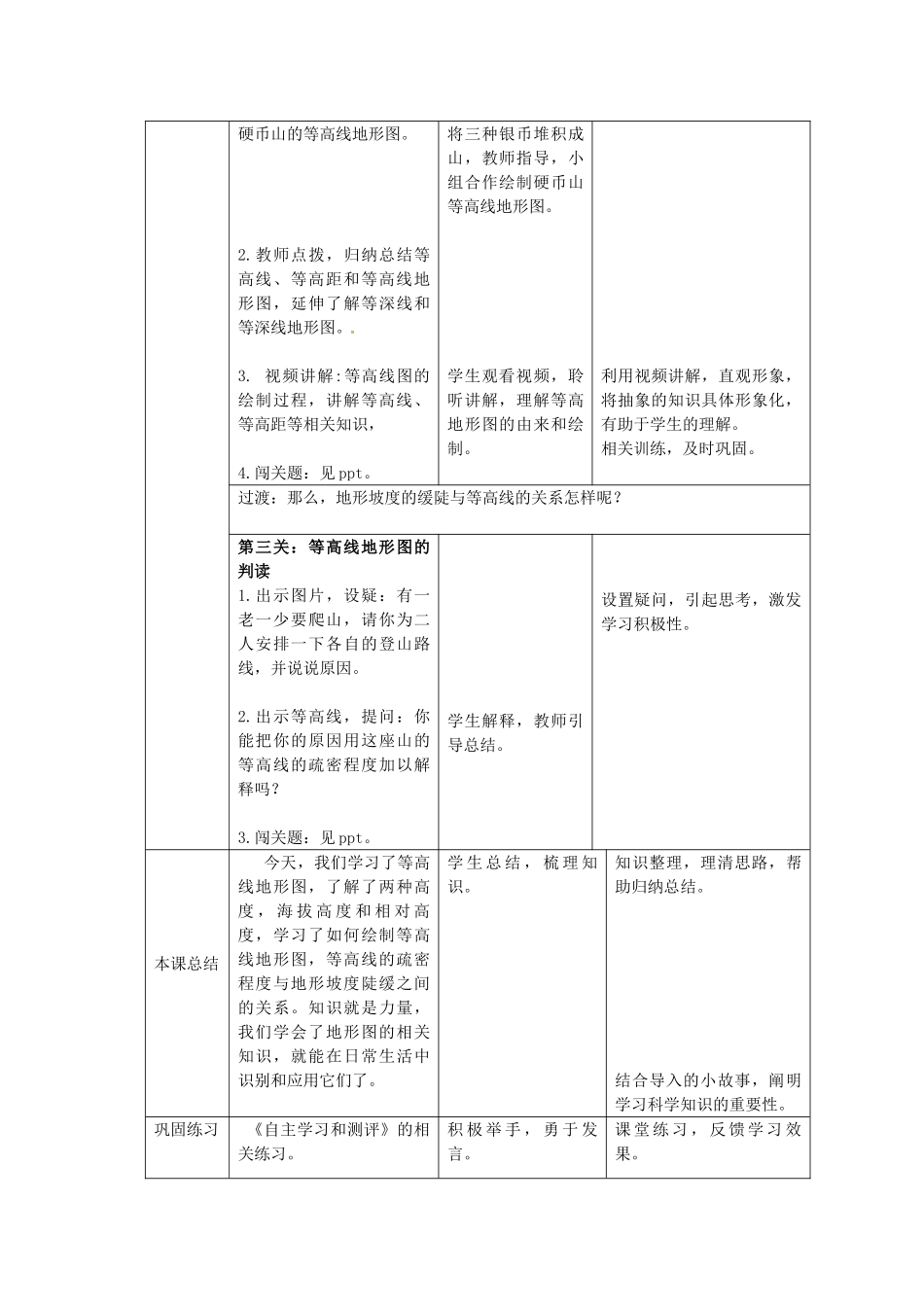 江苏省丹徒区世业实验学校七年级地理上册 第1章 第4节 地形图的判读（第1课时）教案 （新版）新人教版_第3页