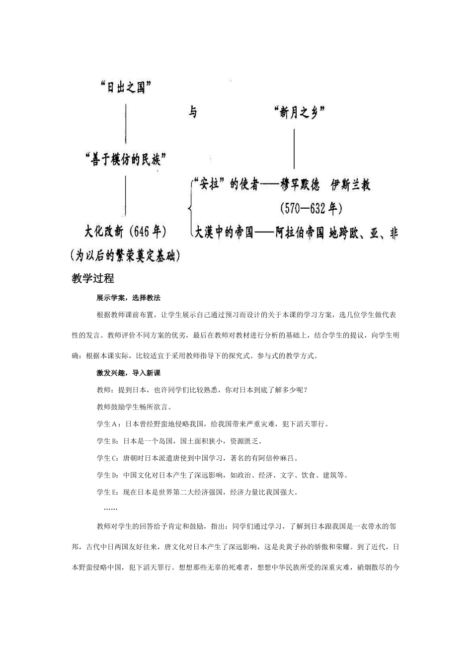 八年级历史下册 第19课“日出之国”与“新月之乡”教案 北师大版_第3页