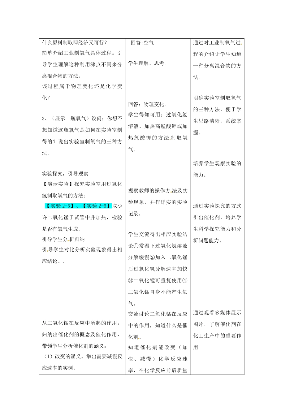 江苏省南京市长城中学九年级化学上册 2.3 我们周围的空气教案（第1课时） 新人教版_第2页