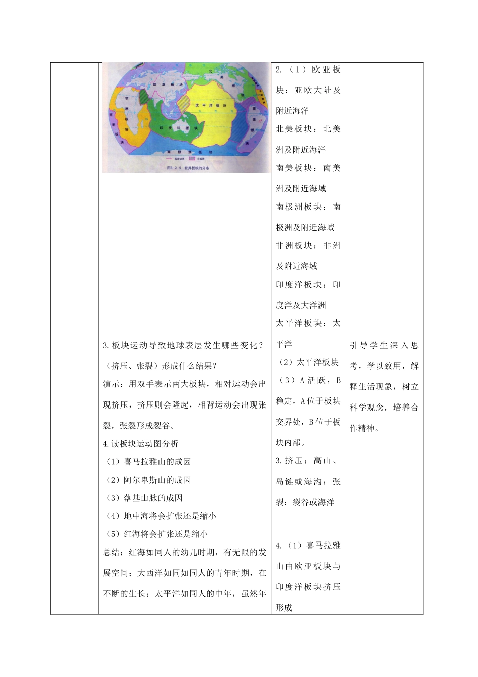（水滴系列）七年级地理上册 第三章 第2节 海陆变迁（第2课时）教案 （新版）商务星球版-（新版）商务星球版初中七年级上册地理教案_第3页