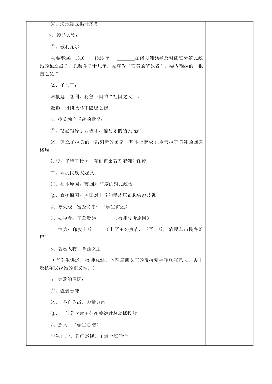 湖南省茶陵县世纪星实验学校九年级历史上册《第14课 殖民地人民的抗争》教案 人教新课标版_第2页