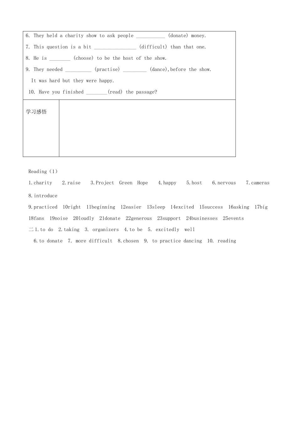 八年级英语下册 Unit 4 A charity show Reading（1）精品学案 牛津译林版_第3页