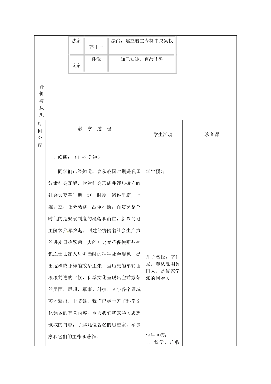 黑龙江省虎林市八五零农场学校七年级历史上册 9.中华文化的勃兴（二）教案 新人教版_第2页