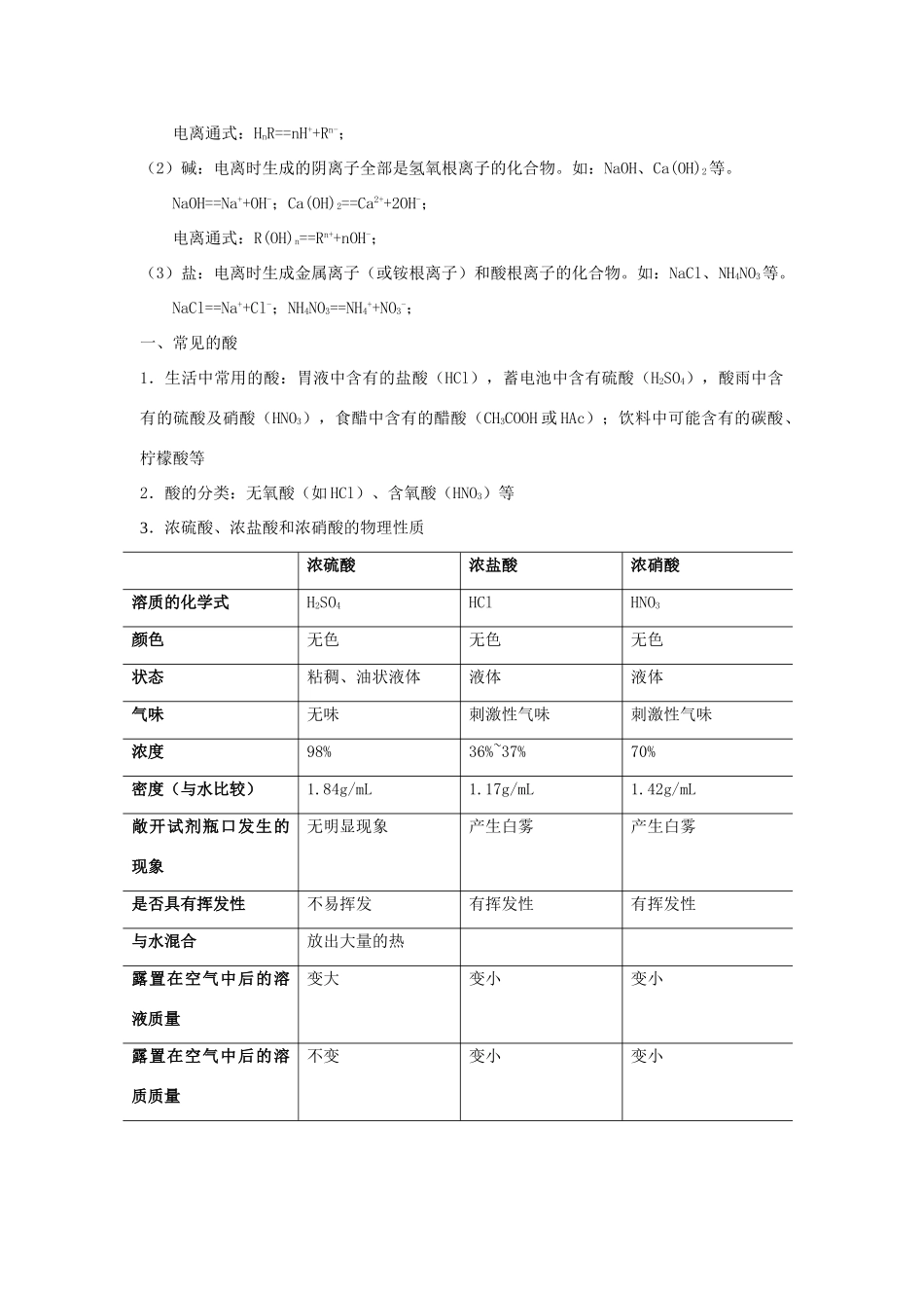 福建省泉州市泉港三川中学九年级化学全册 第七章 第二节 常见的酸和碱教案 沪教版_第2页