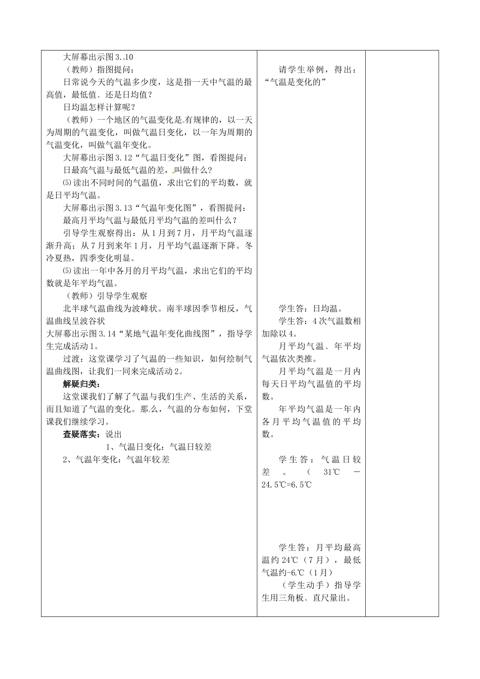 吉林省四平市第十七中学七年级地理上册 3.2 气温和气温的分布（一）教案 新人教版_第2页