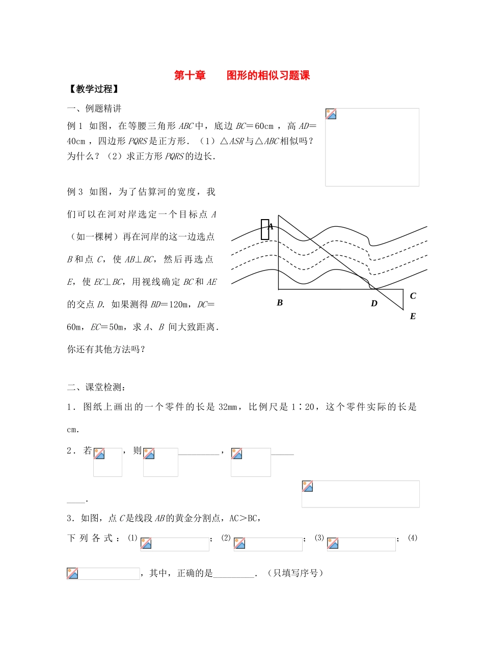 八年级数学下册：第十章图形的相似学案苏科版_第1页