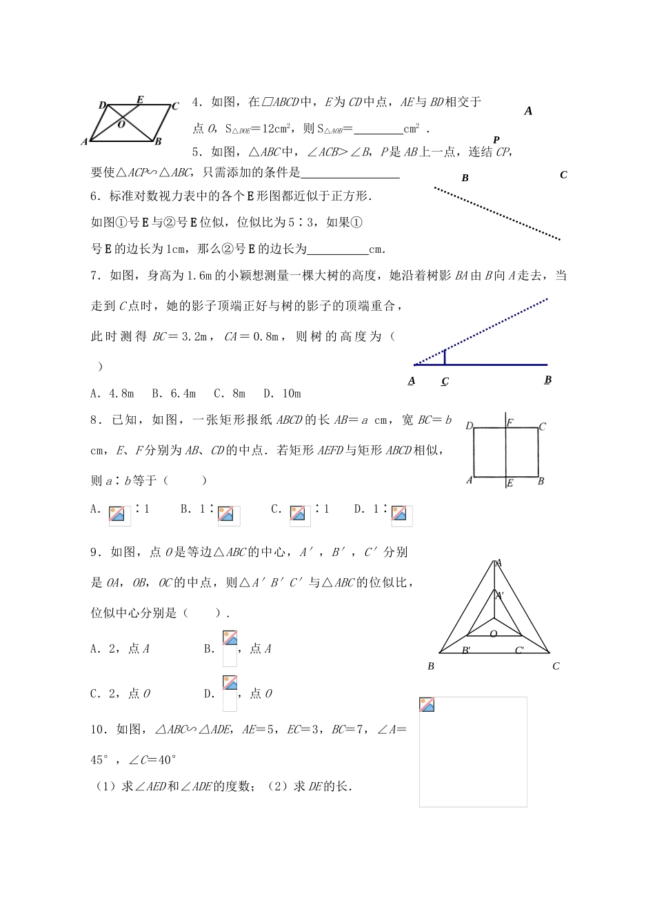 八年级数学下册：第十章图形的相似学案苏科版_第2页