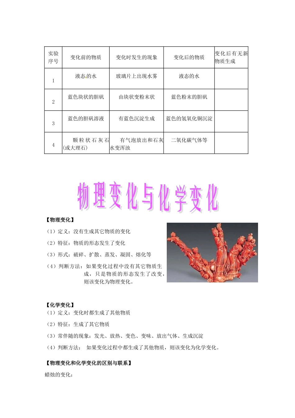 湖北省麻城市集美学校九年级化学上册《1.1 物质的变化与性质》教案 新人教版_第3页