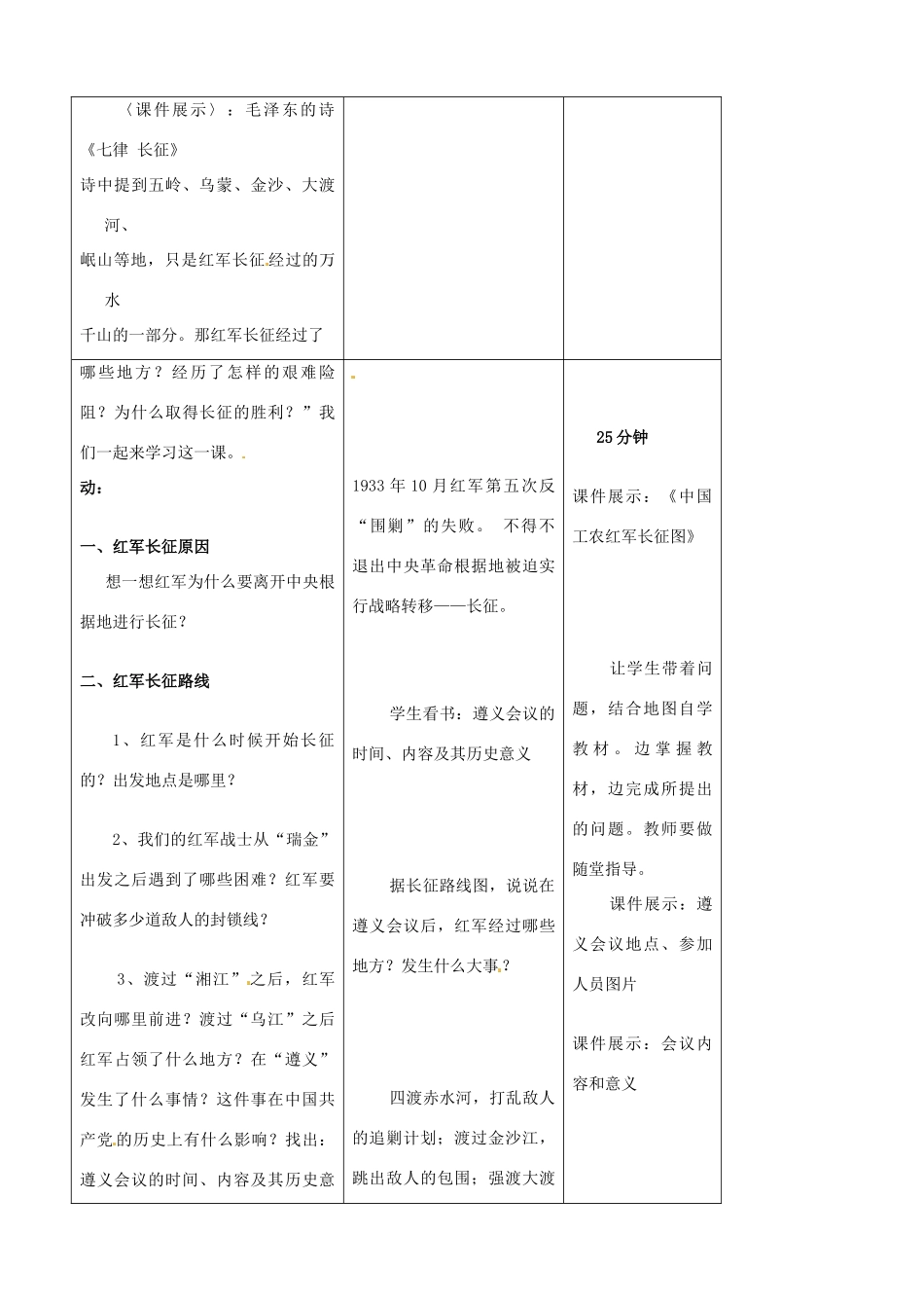 吉林省四平市第十七中学八年级历史上册 第13课 红军不怕远征难教案 新人教版_第2页