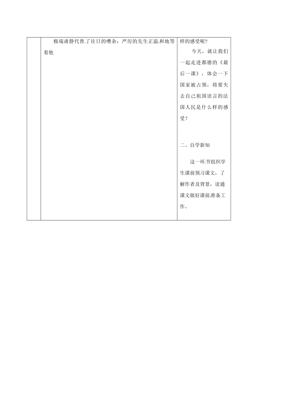 （秋季版）陕西省山阳县七年级语文下册 第二单元 6 最后一课导学案1 新人教版-新人教版初中七年级下册语文学案_第2页
