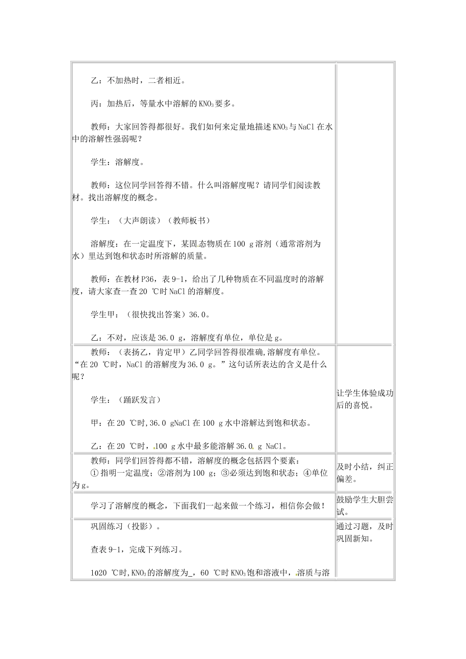 河北省工程大学附属中学九年级化学下册《溶解度》教案（2） 人教新课标版_第2页