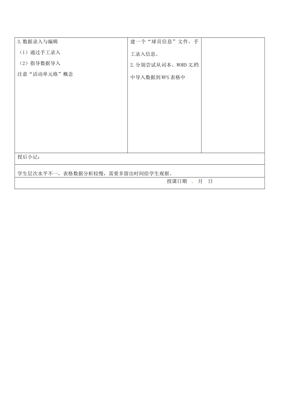 八年级信息技术上册 第3章 数据统计与分析（第2课时 数据收集与录入》教案 苏教版-苏教版初中八年级上册信息技术教案_第2页