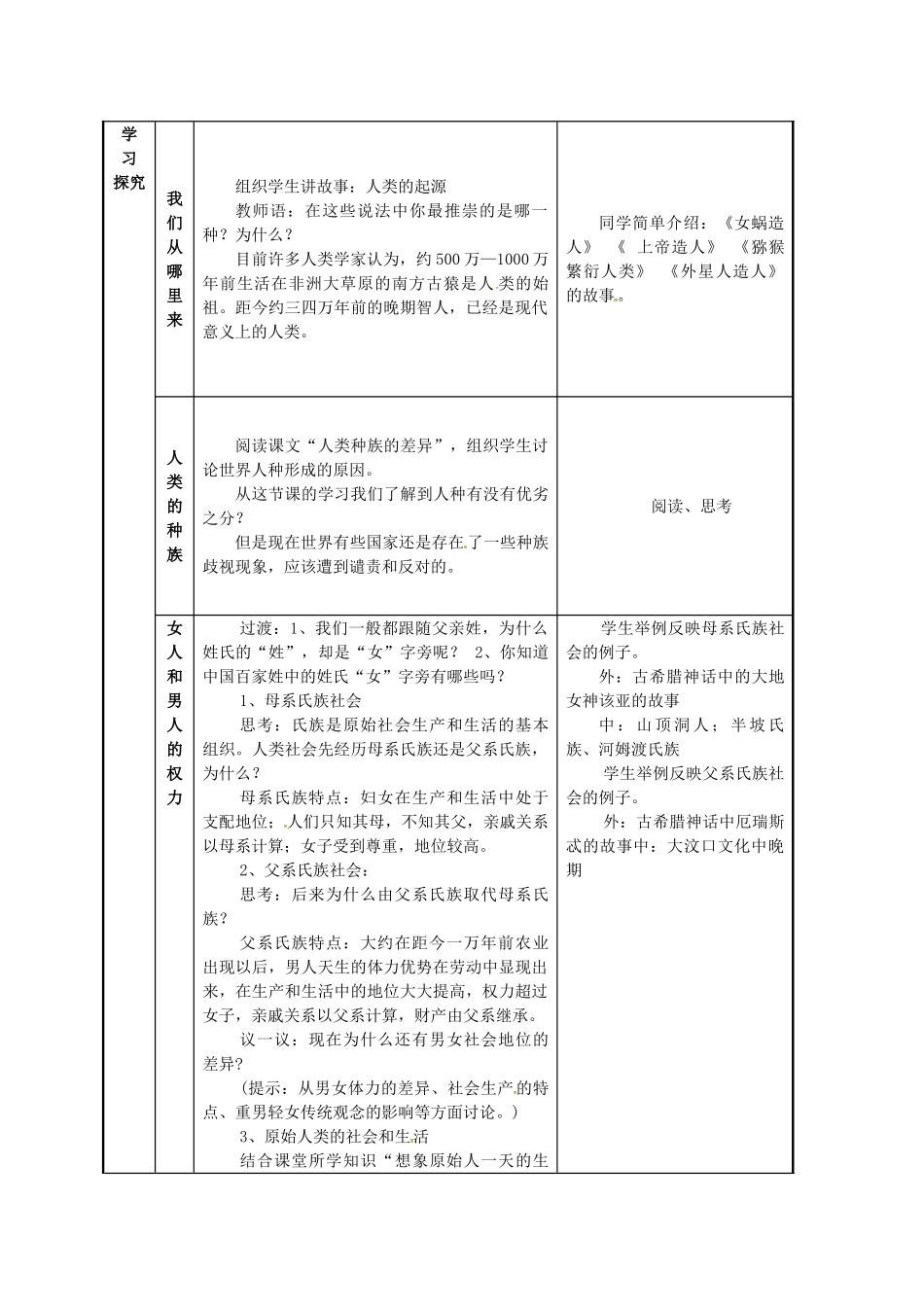 八年级历史下册 第16课 当人类还是野蛮人的时候教案 北师大版-北师大版初中八年级下册历史教案_第2页