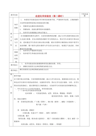 湖南省茶陵县世纪星实验学校九年级化学《走进化学实验室》教案