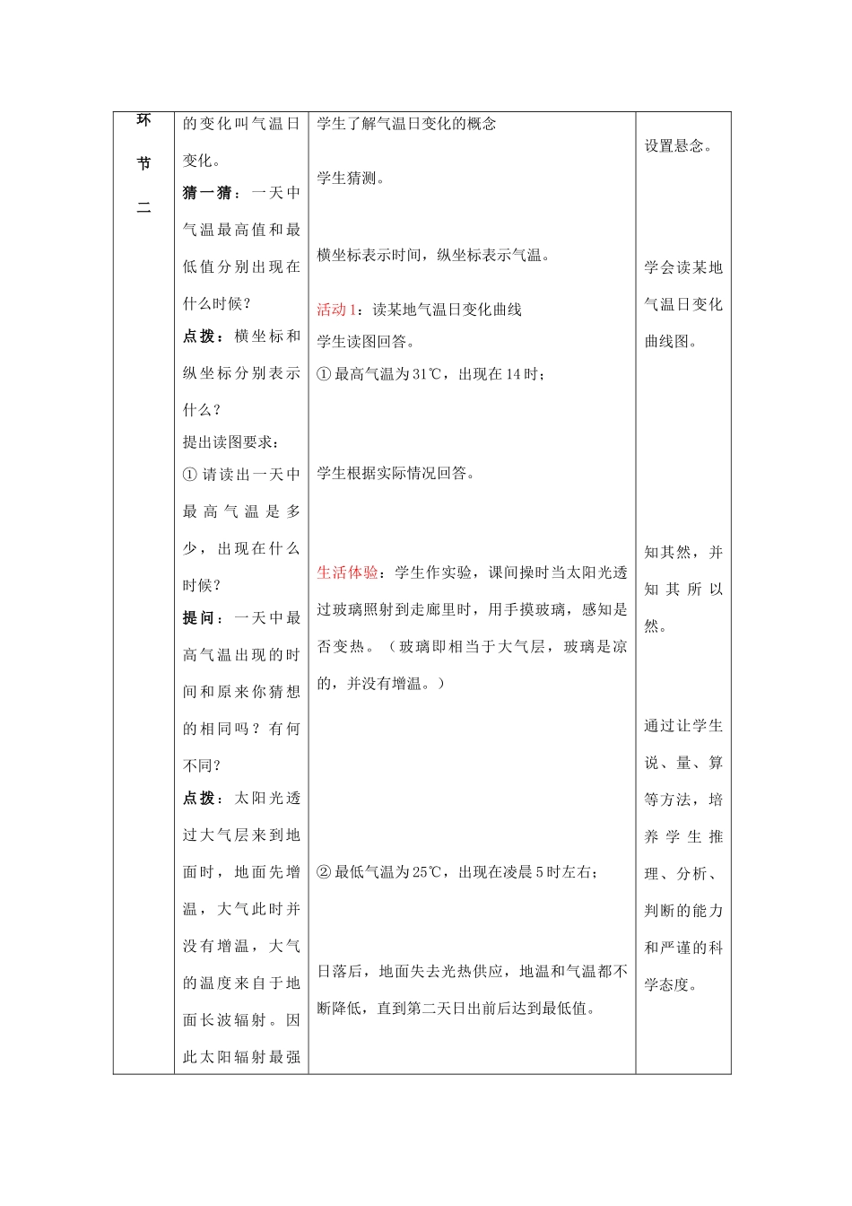 （水滴系列）七年级地理上册 第四章 第二节《气温的变化与差异》（第1课时）教案 （新版）商务星球版-（新版）商务星球版初中七年级上册地理教案_第3页