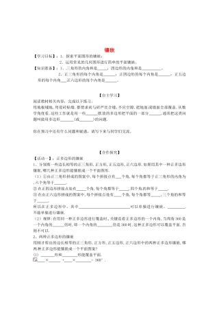 八年级数学上册 第11章第4节镶嵌导学案 新人教版-新人教版初中八年级上册数学学案
